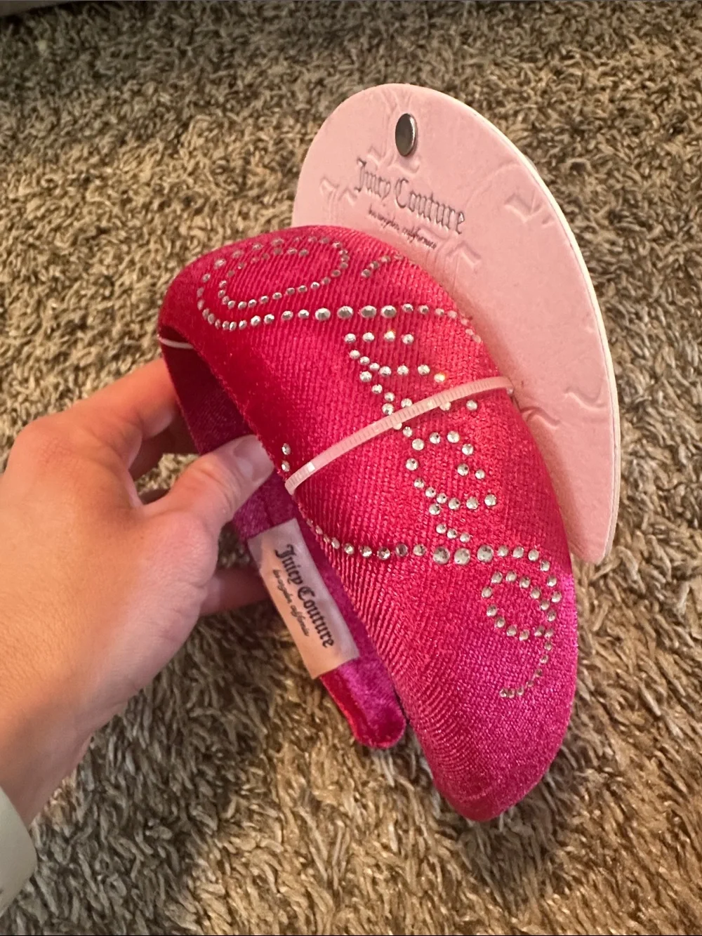 Juicy Couture Y2K Hot Pink Jeweled Headband NWT 8